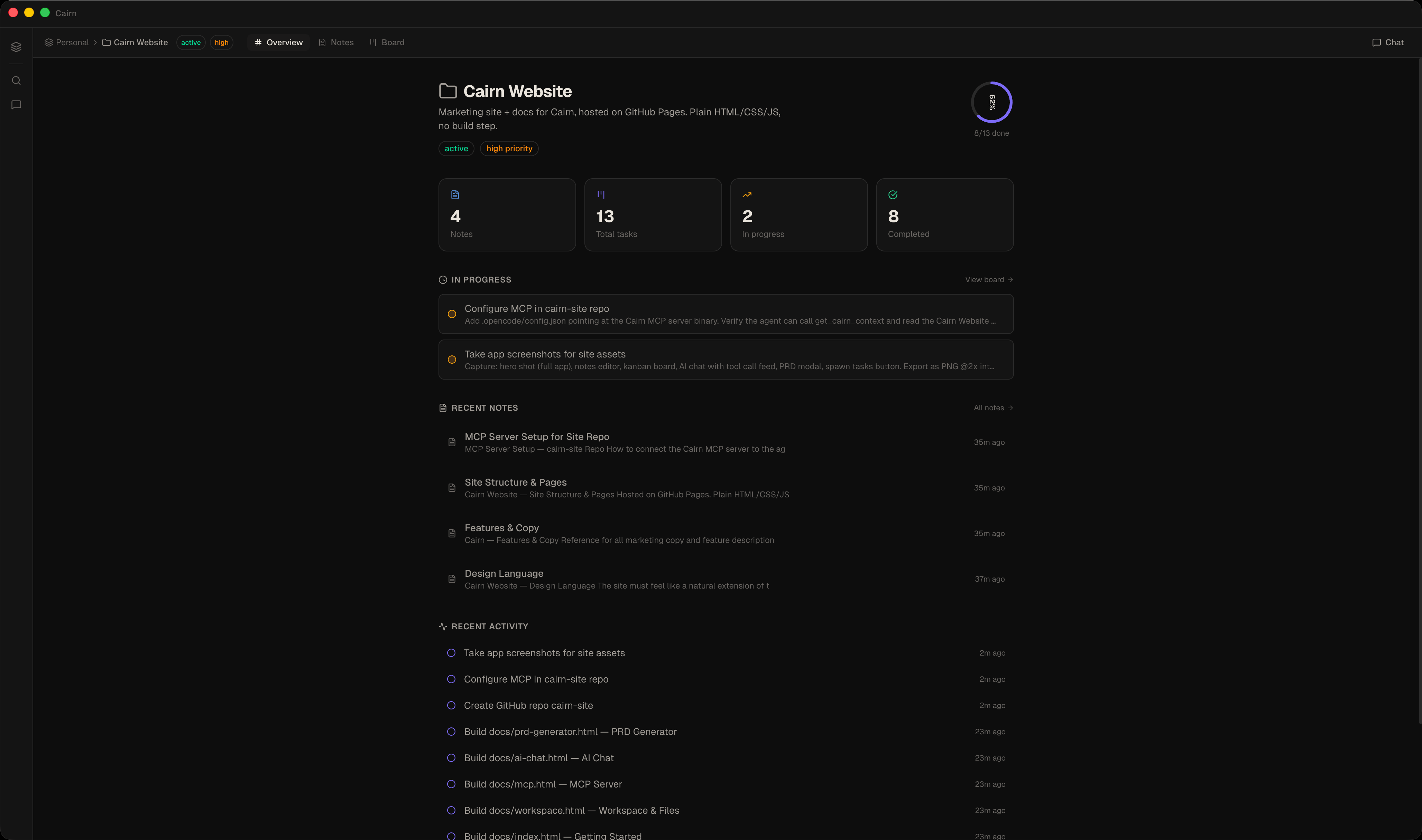Cairn app screenshot